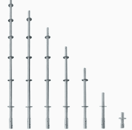 Ringlock scaffolding standards and ledgers